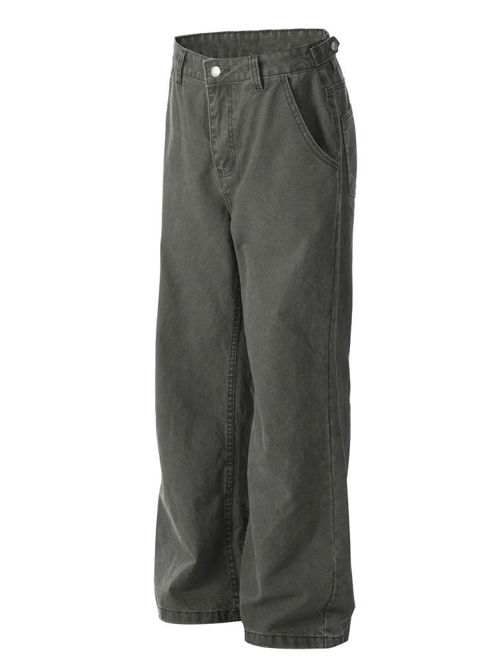 Men's Washed Wide Leg Jeans
