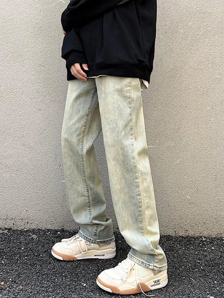 Men's Vintage Wash Straight Leg Jeans