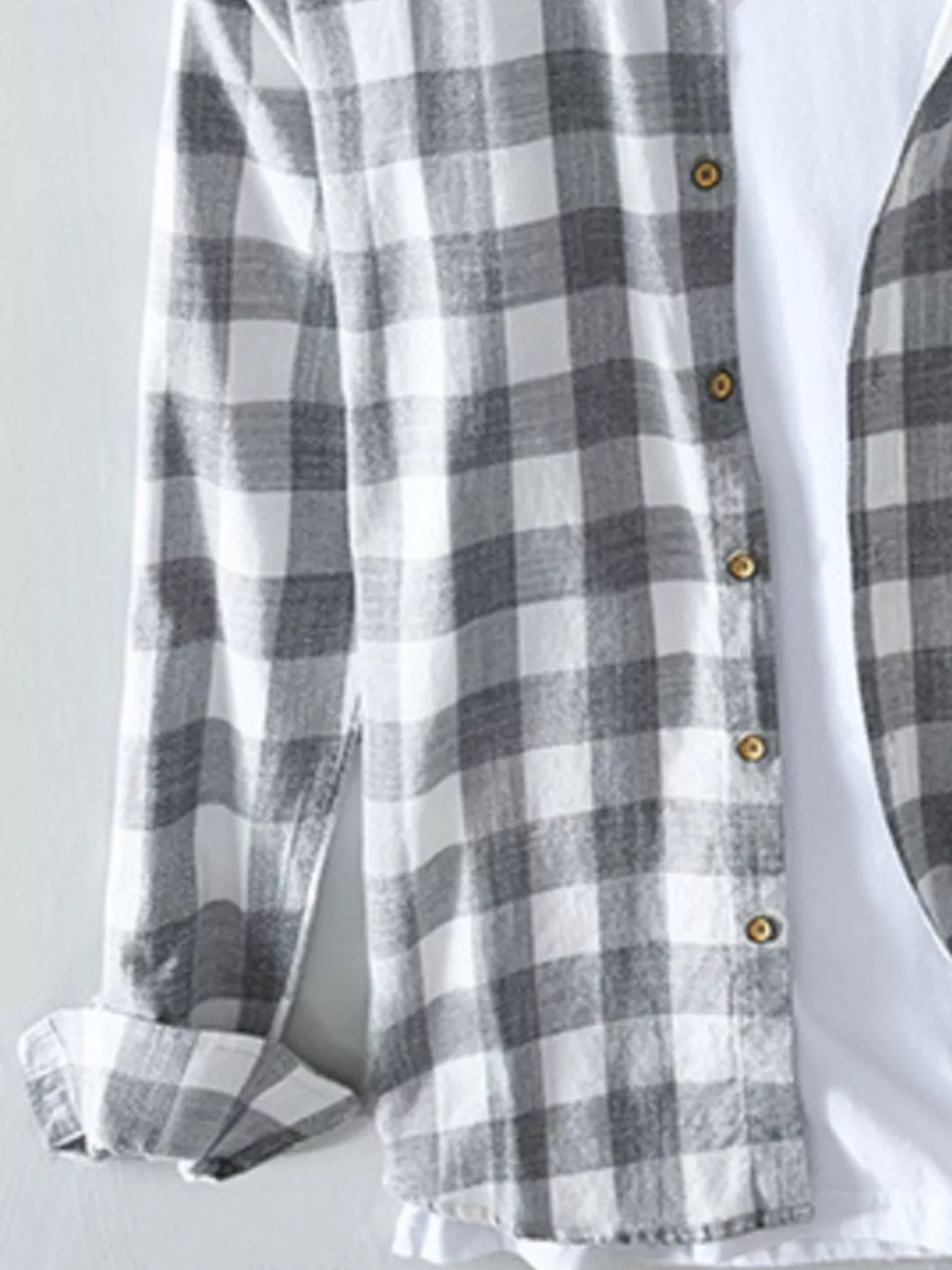 Men's Plus Size Plaid Button-Down Long Sleeve Shirt