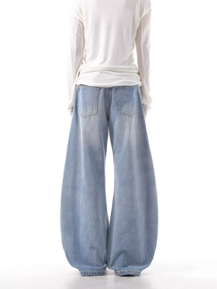 Men's Full Size Wide Leg Jeans with Side Stripes Plus Size