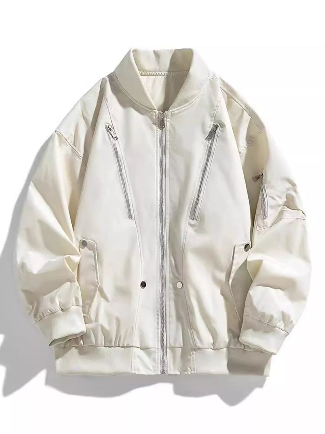 Men's Plus Size Casual Zipper Front Bomber Jacket