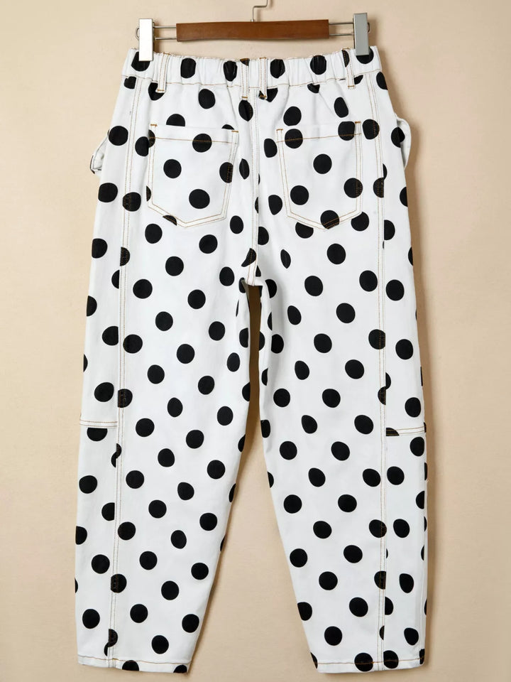 Polka Dot High-Waisted Jeans