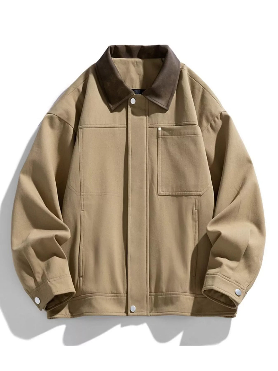 Men's Plus Size Snap Down Long Sleeve Jacket