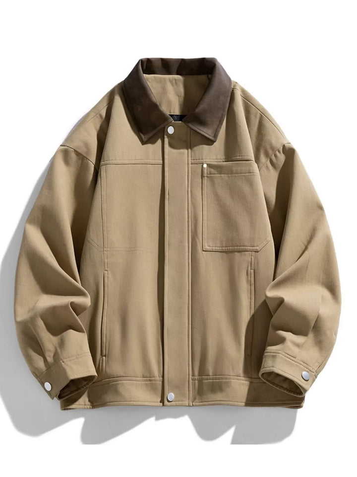 Men's Plus Size Snap Down Long Sleeve Jacket