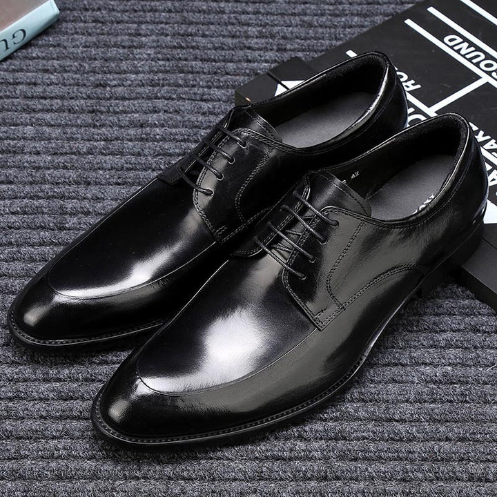 Mens Pointed-toe Leather Dress Shoes For Business Attire
