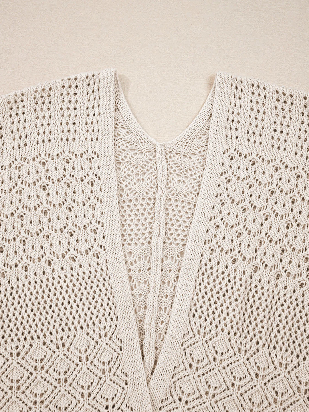 Hollowed Knit Open Front Cardigan