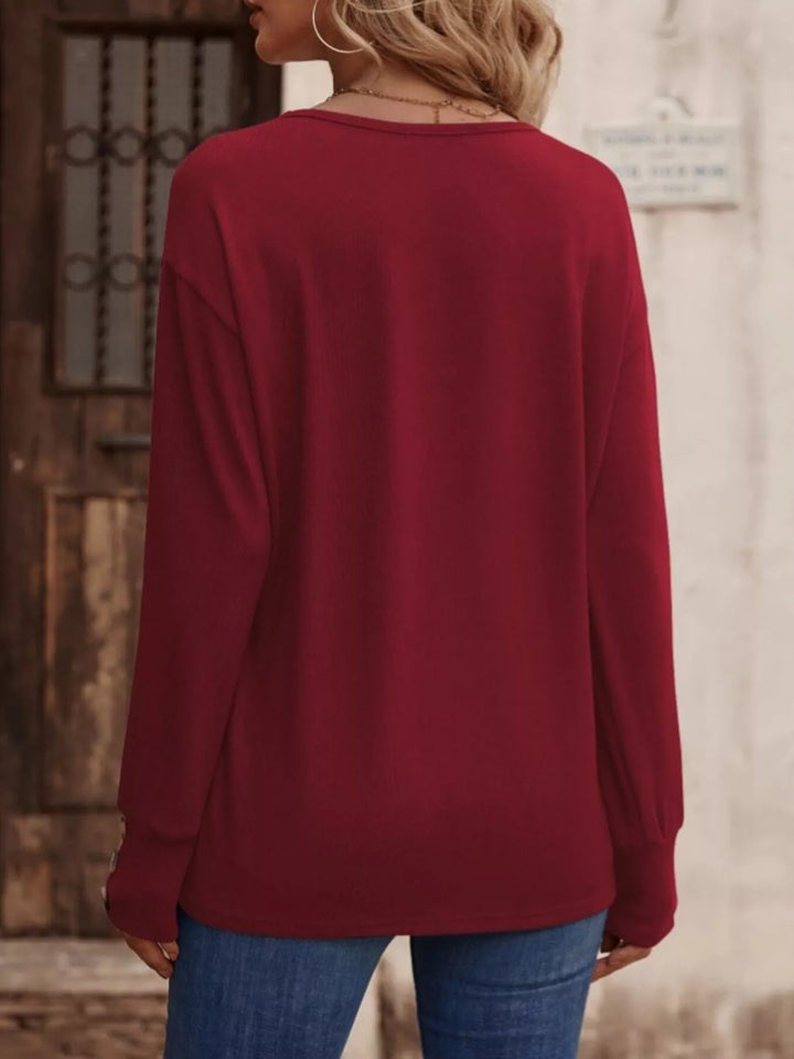 V-Neck Long Sleeve T-Shirt