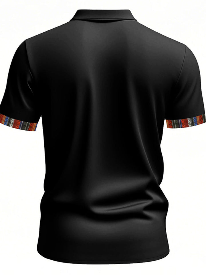 Men's Full Size Short Sleeve Shirt with Colorful Trim Plus Size