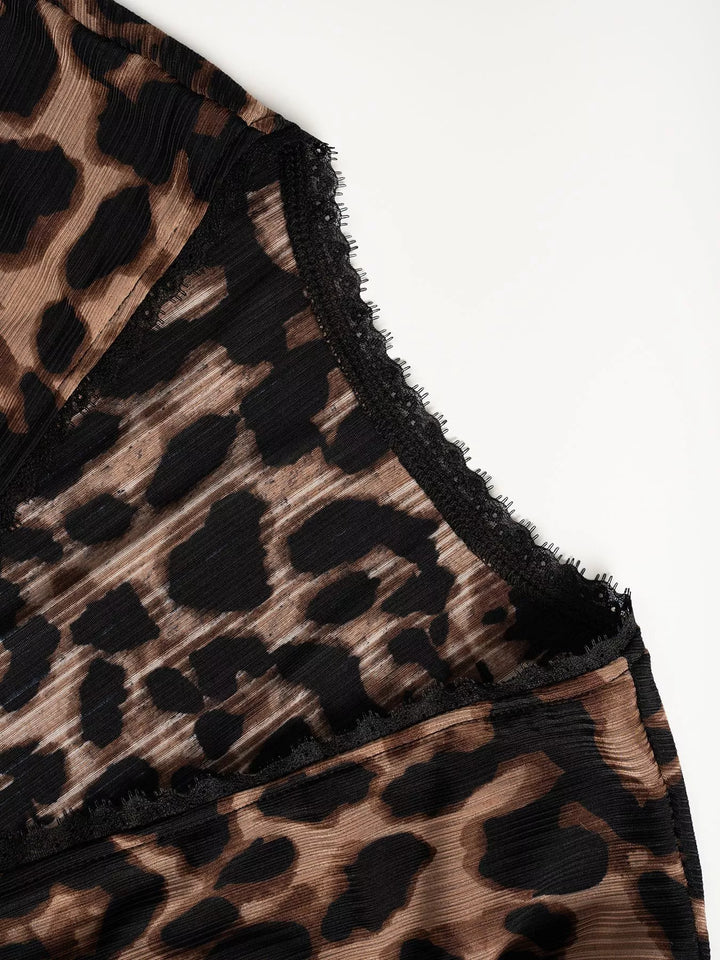 Leopard Print Button-Down Top