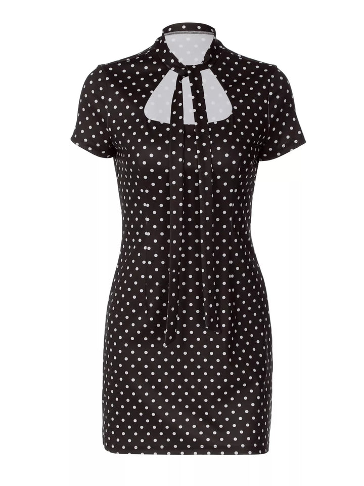 Polka Dot Cut-Out Front Mini Dress