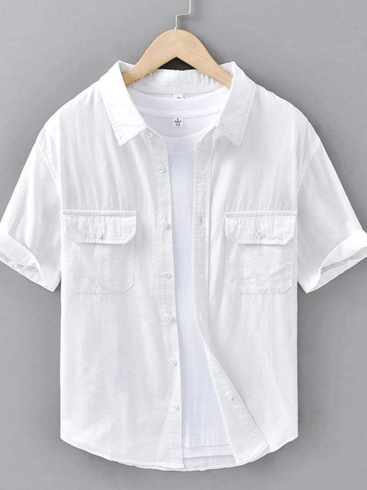 Men's Plus Size Button Up Short Sleeve Shirt