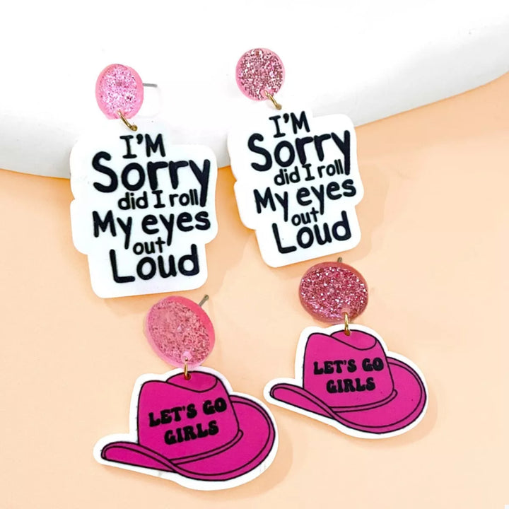 2 Pair Sequin Hat Dangle Earrings