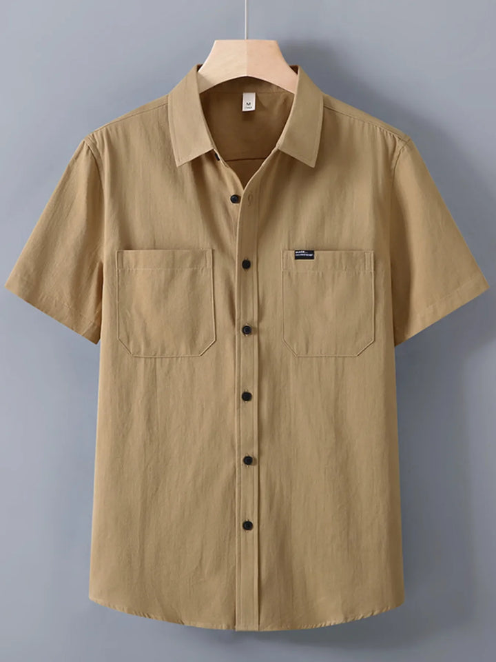 Men's Plus Size Button Up Short Sleeve Shirt