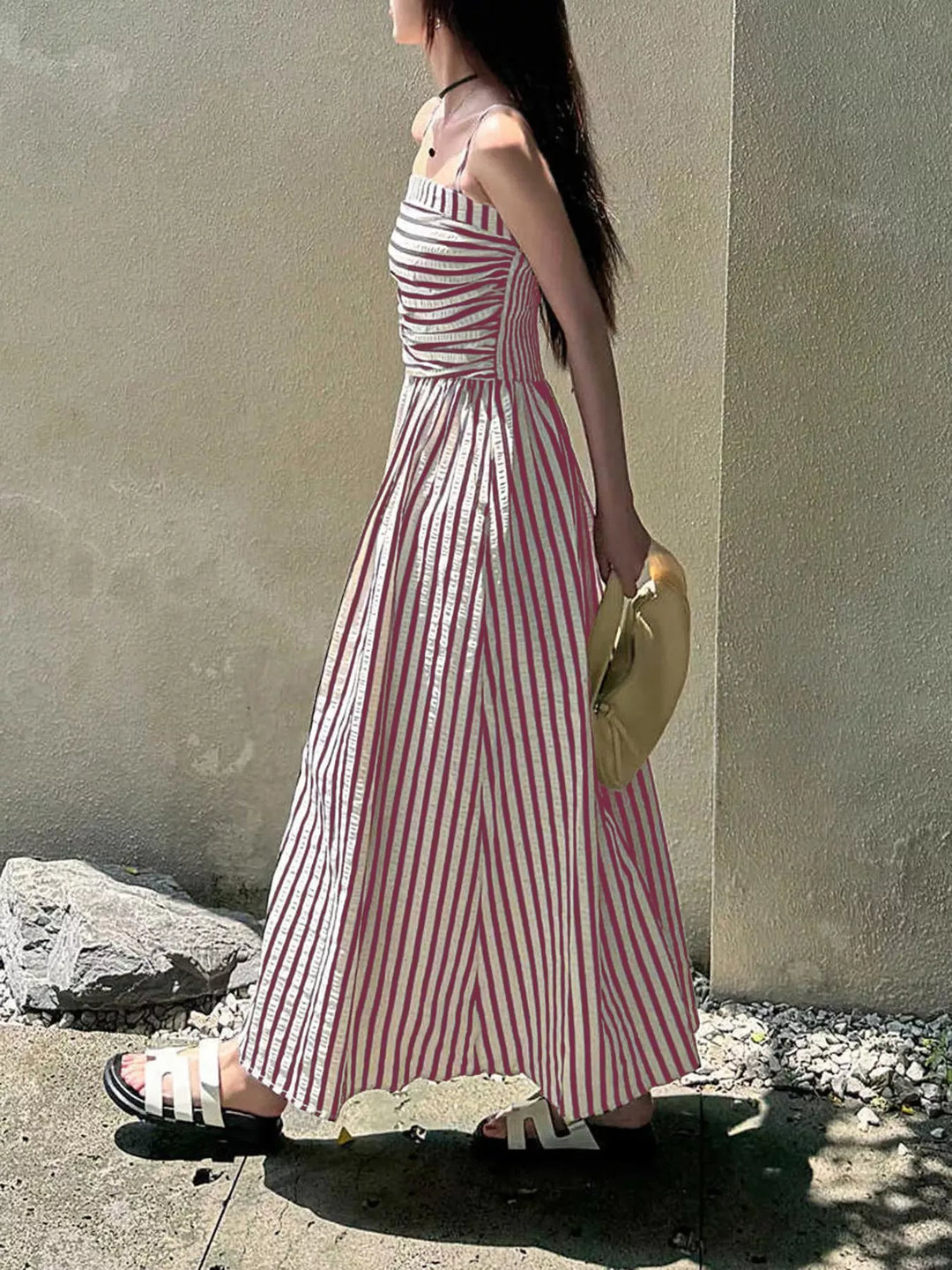 Striped Sleeveless Maxi Dress