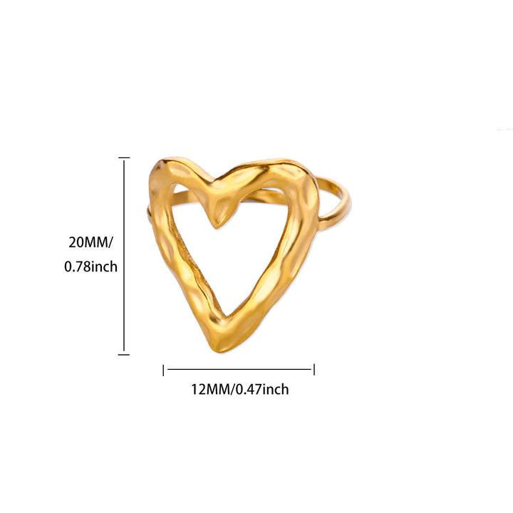 Geometric Line-cut Hollow Mens And Womens Ring