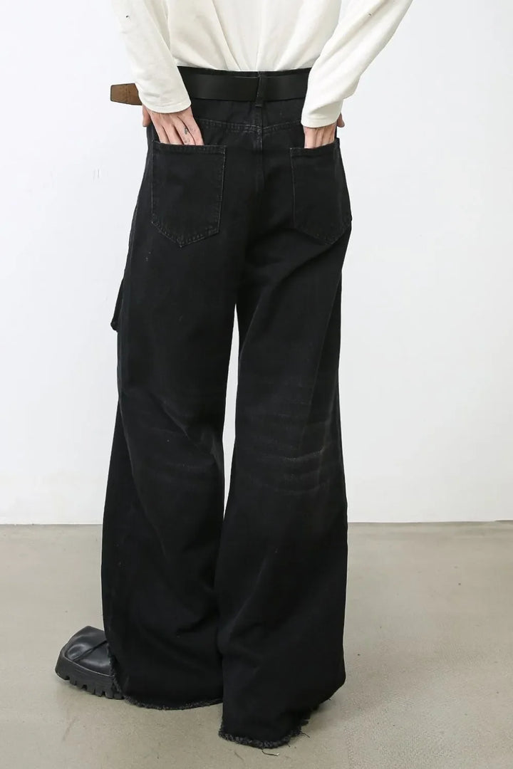 Men's Wide Leg Jeans with Pockets