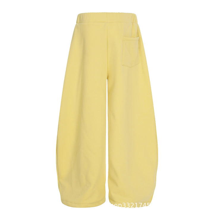 Starry Embroidery Fleece Lined Casual Pants For Women Loose Fit Trousers