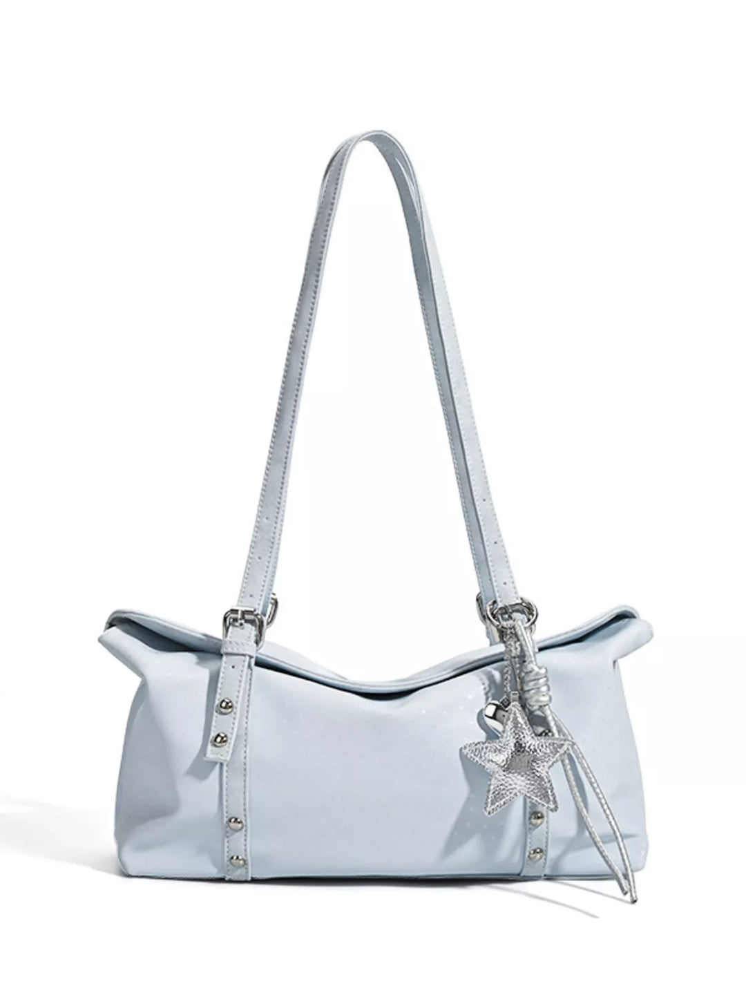 Leather Shoulder Bag with Star Charm