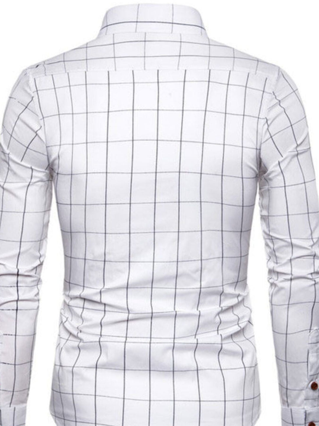 Men's Pus Size Plaid Button Up Long Sleeve Shirt