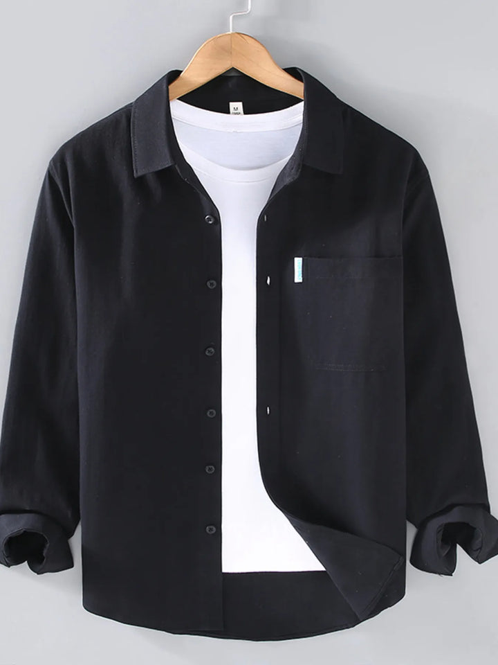 Men's Plus Size Long Sleeve Button-Up Shirt