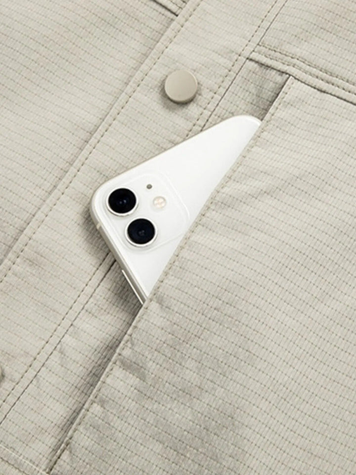Men's Plus Size Button Up Long Sleeve Jacket