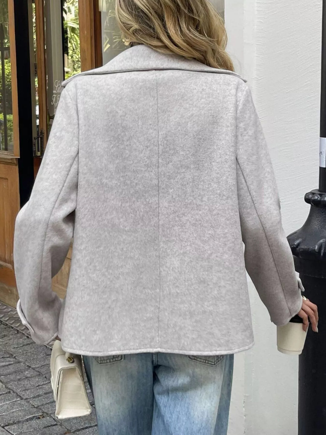 Wool Blend Double-Breasted Jacket