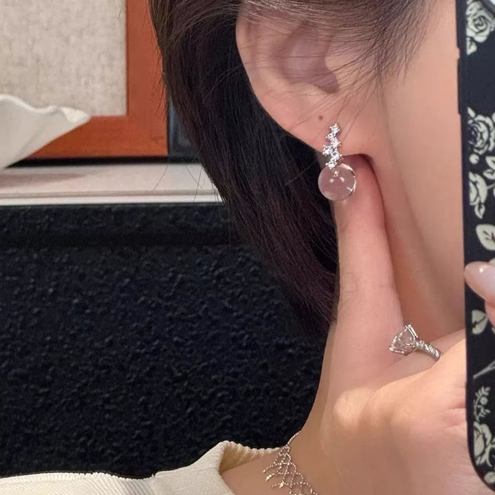 Crystal Ball Drop Earrings
