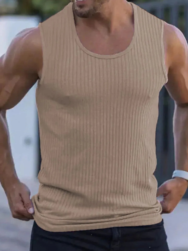 Men's Full Size Ribbed Round Neck Tank Plus Size