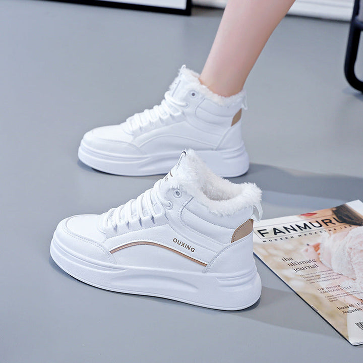 Fleece-lined High-top Insulated Casual Cotton Shoes