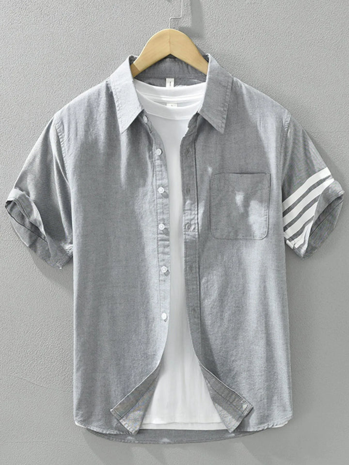 Men's Plus Size Short Sleeve Button-Up Shirt