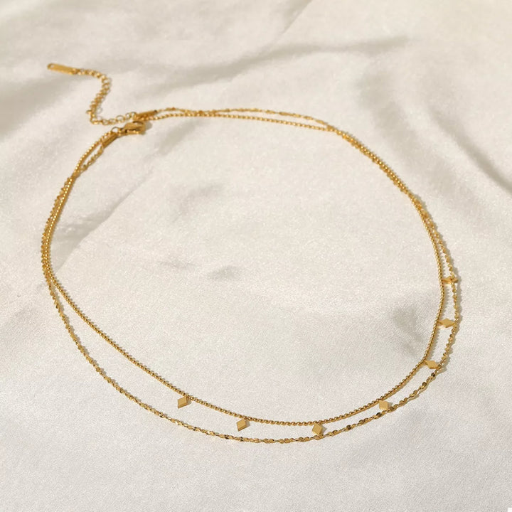 18K Gold-Plated Double Layered Necklace
