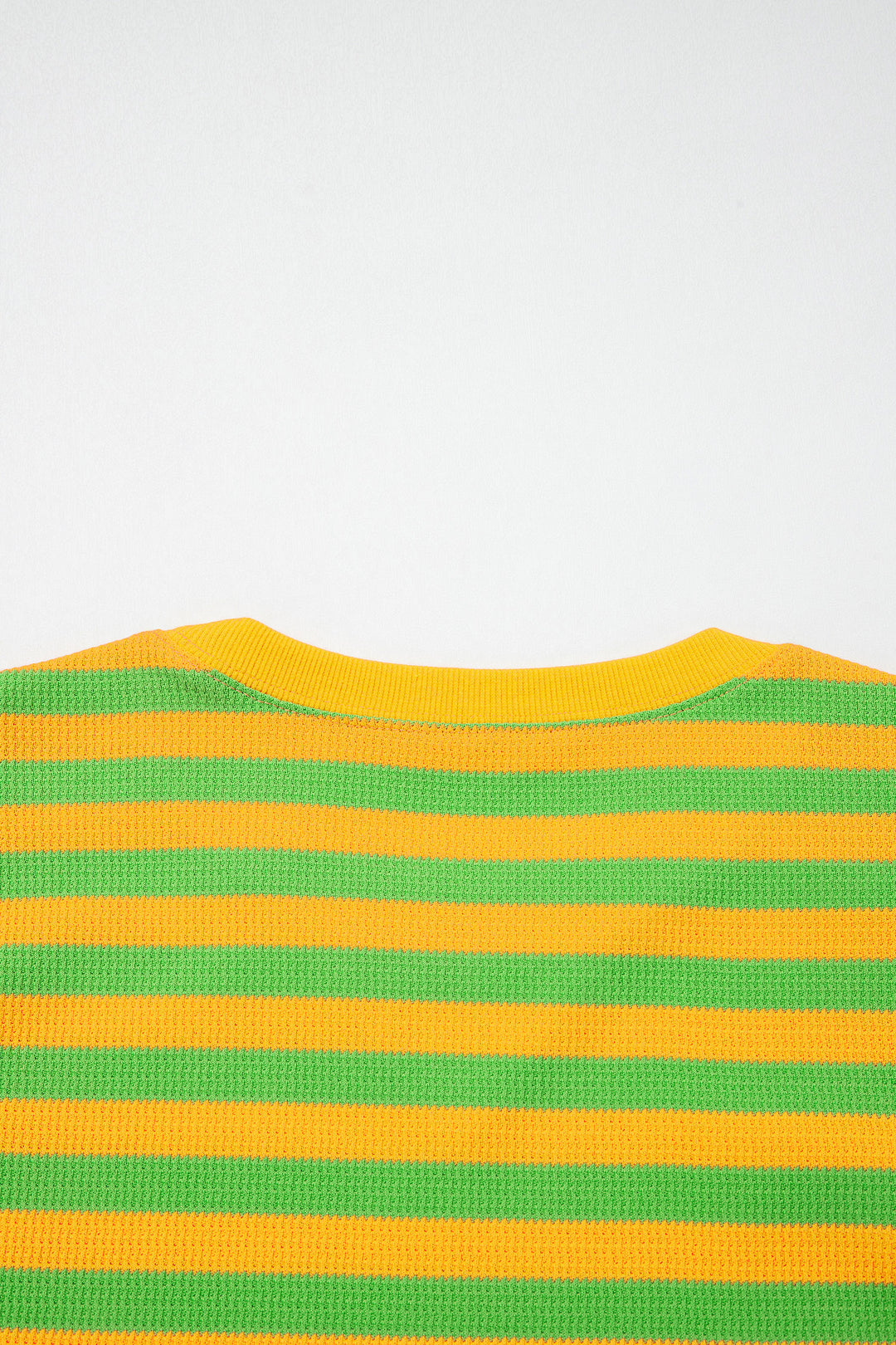 Yellow Stripe Puff Short Sleeve T Shirt Matching Shorts Set