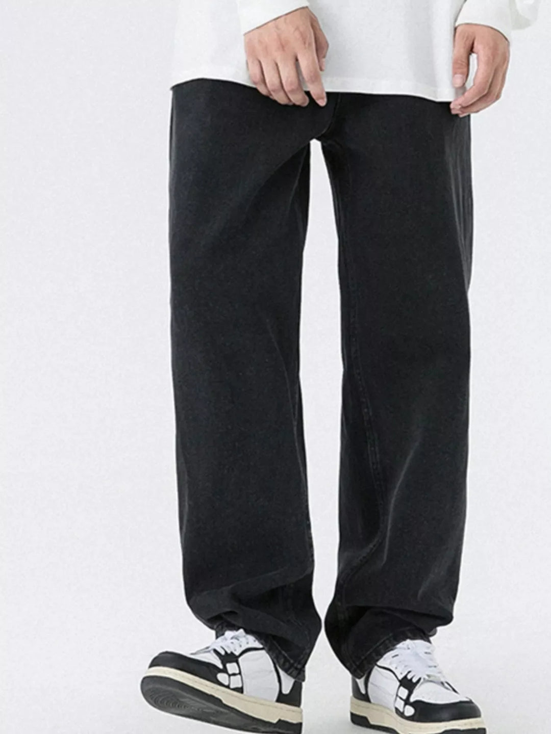 Men's Pocketed Wide Leg Jeans