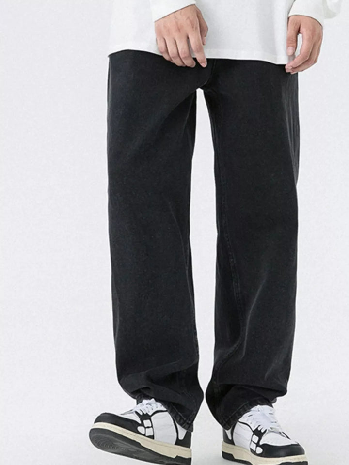Men's Pocketed Wide Leg Jeans