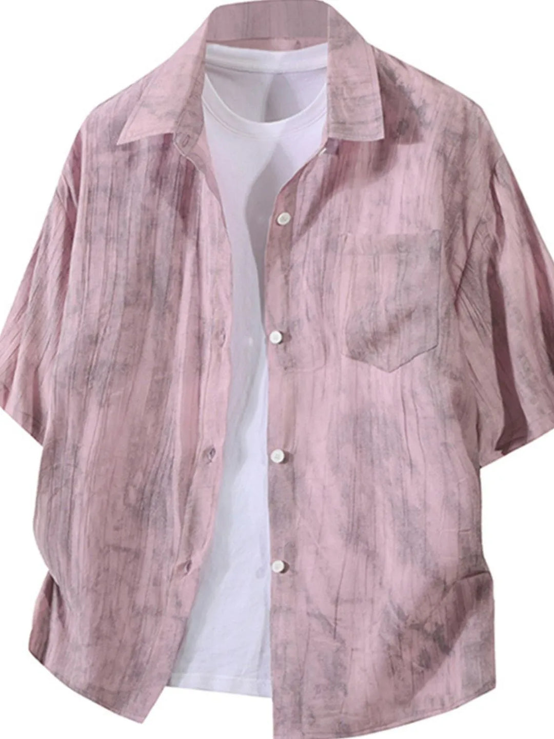Men's Plus Size Button Up Short Sleeve Shirt