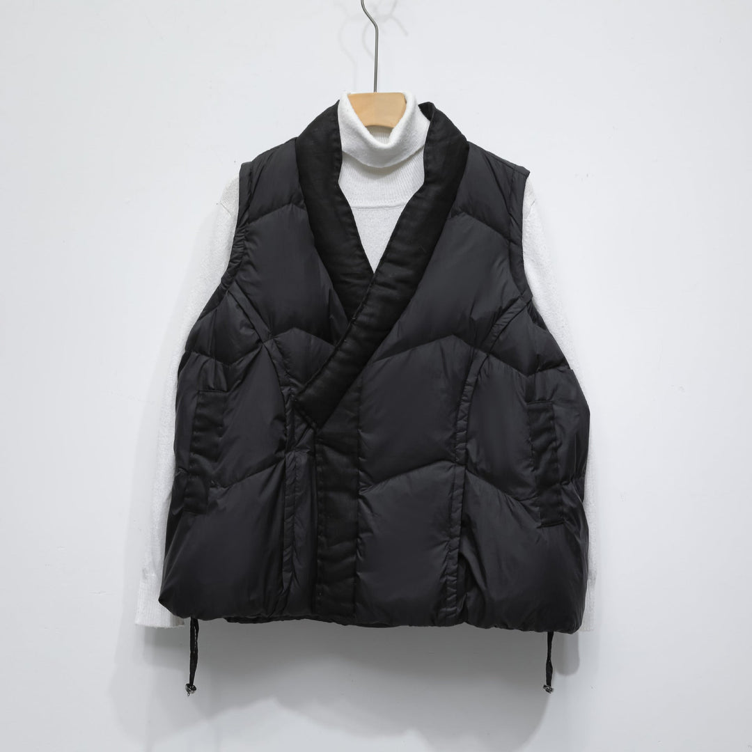 90 Down Solid Color Stand-collar Vest Women's Down Jacket