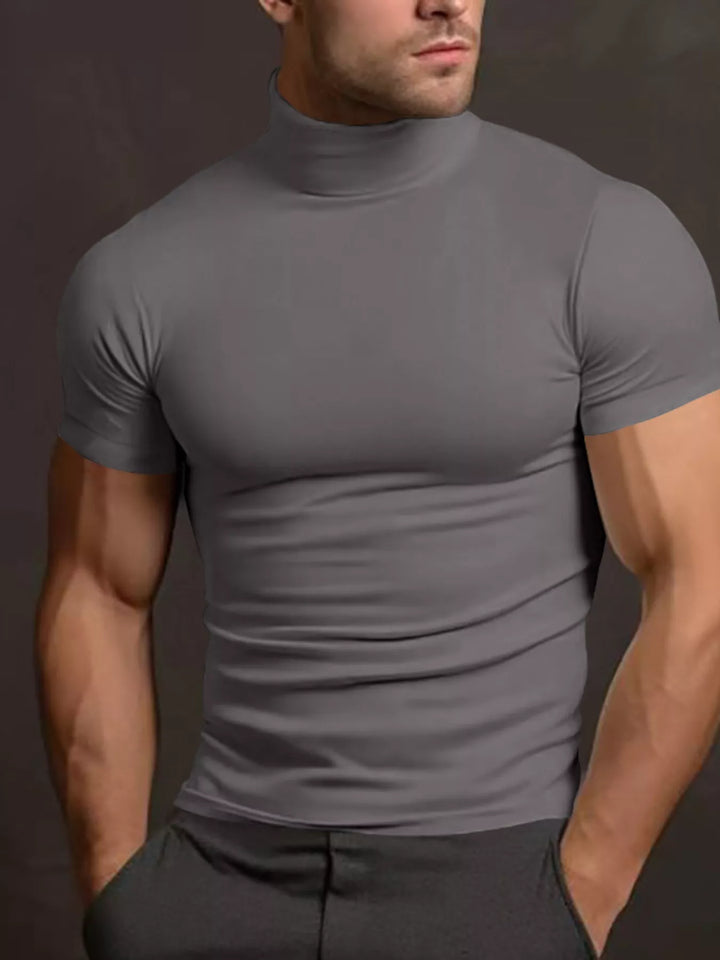 Men's Full Size Short Sleeve Turtleneck T-Shirt Plus Size
