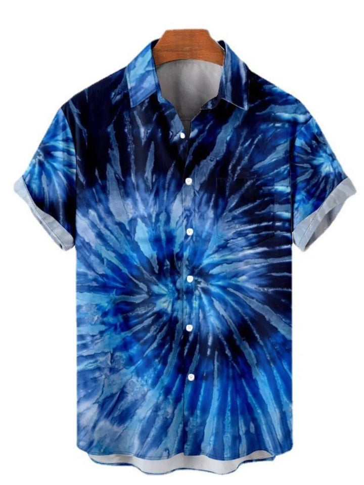 Men's Full Size Printed Button Up Shirt Plus Size