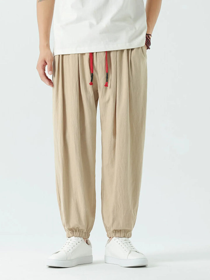 Men's Drawstring Wide Leg Relaxed Fit Pants