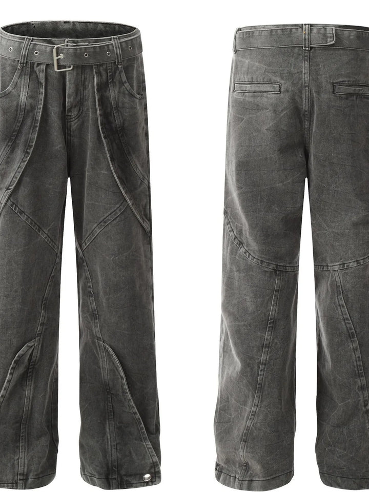 Men's Washed Wide-Leg Baggy Jeans