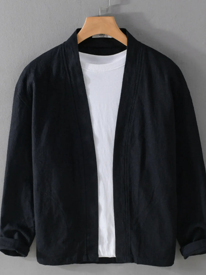 Men's Plus Size Casual Open Front Long Sleeve Top