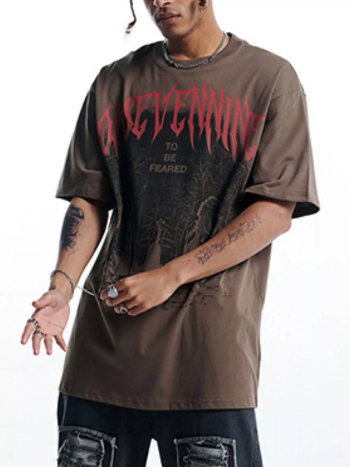 Men's Graphic Round Neck Short Sleeve T-Shirt