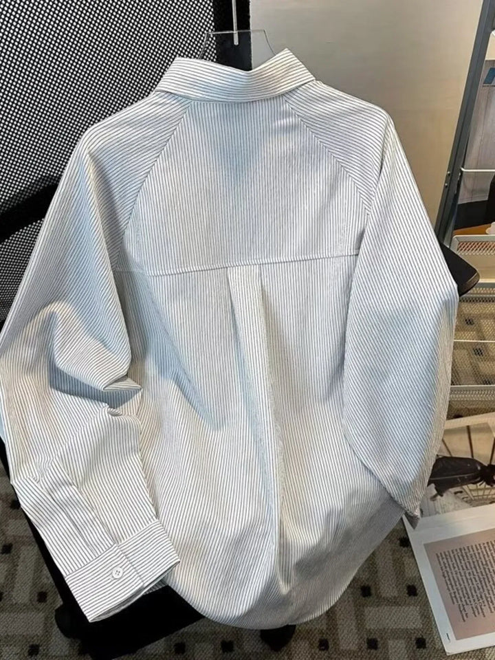 Men's Color Block Striped Long Sleeve Shirt