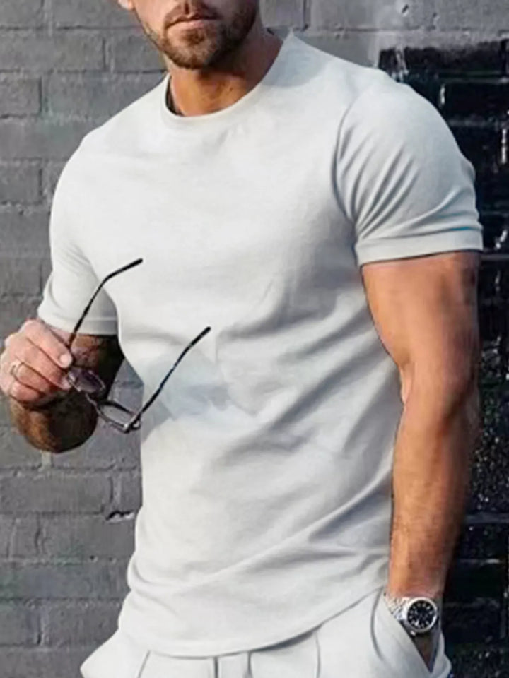 Men's Plus Size Solid Color Casual T-Shirt