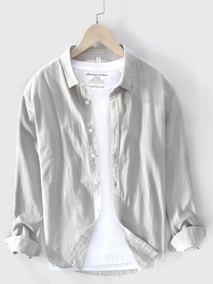 Men's Plus Size Long Sleeve Button-Up Shirt