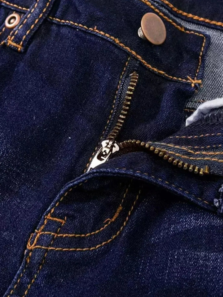 Full Size Wash Flare Jeans with Pockets Plus Size