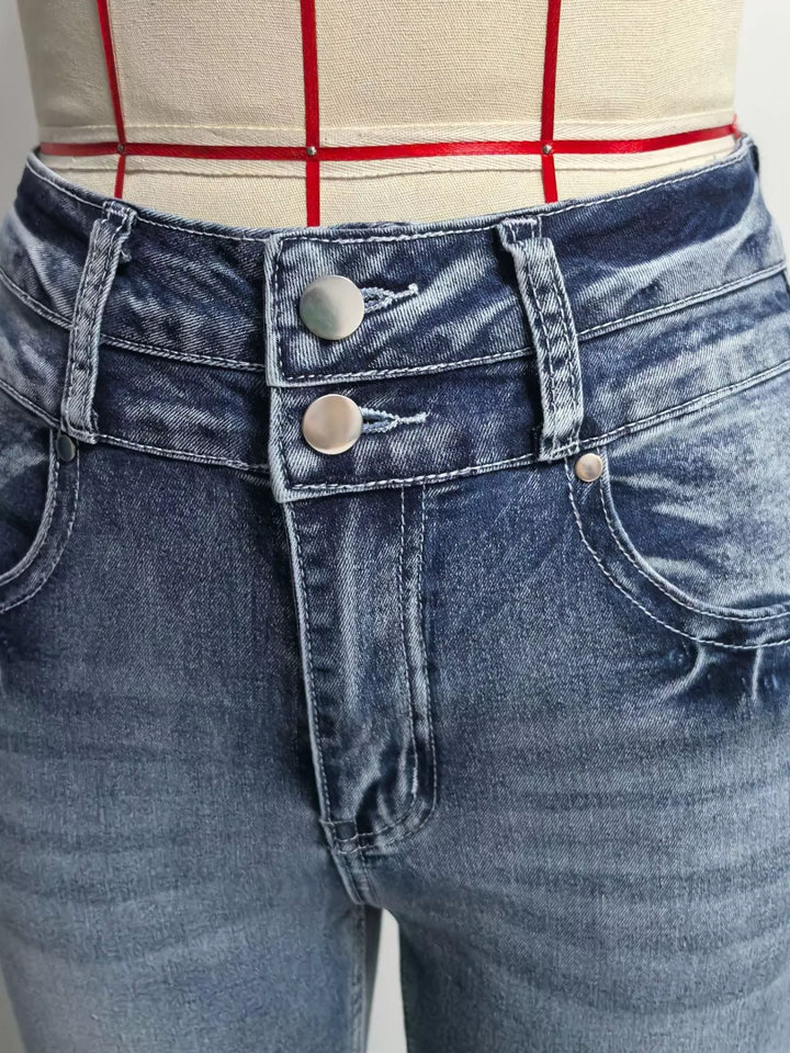 High-Waisted Flare Leg Jeans