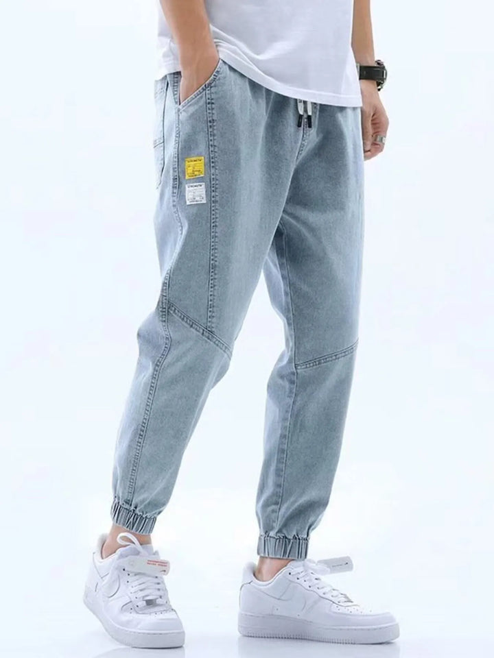 Men's Full Size Drawstring Loose Fit Jeans Plus Size
