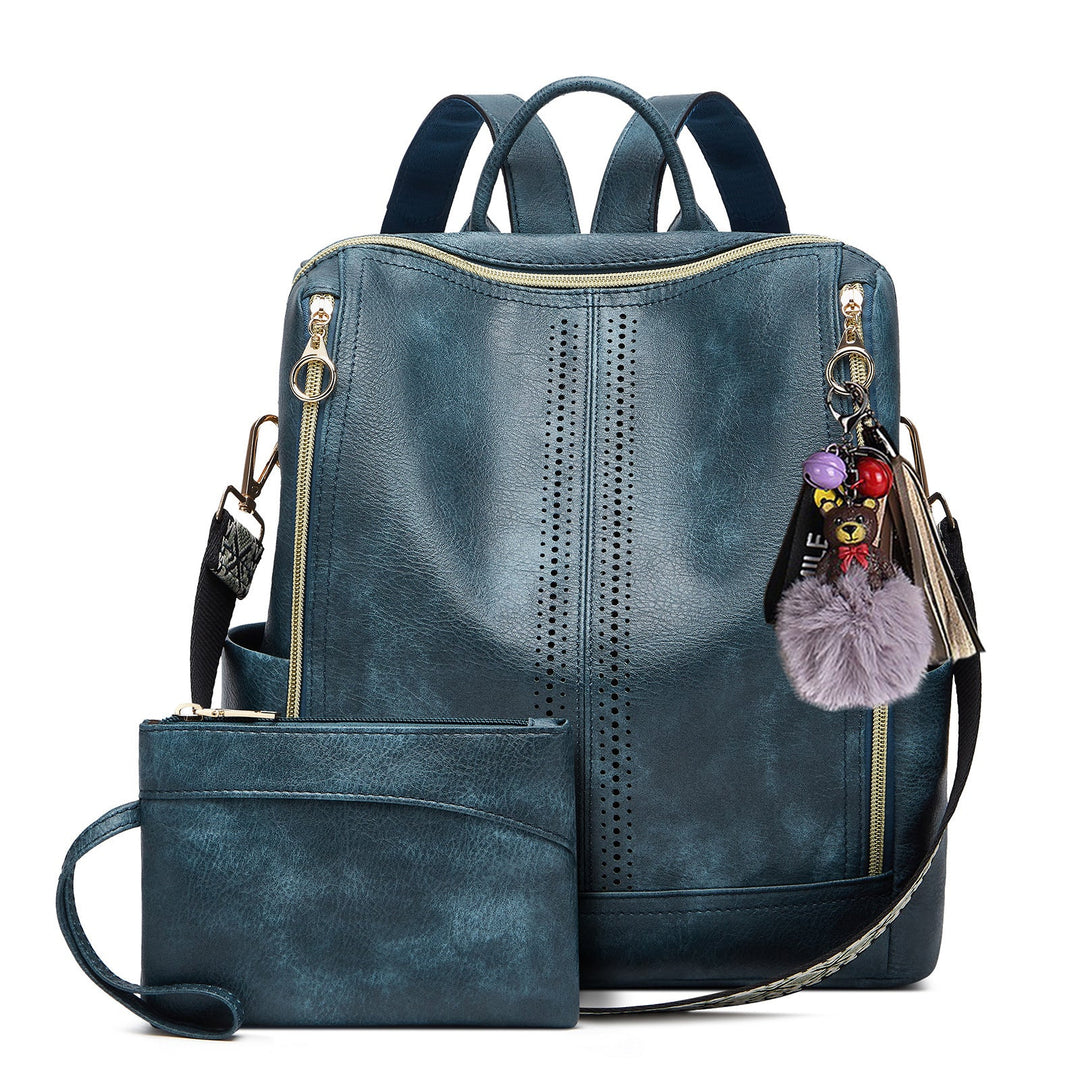 Springsummer Korean-style Casual Soft-leather Womens Backpack