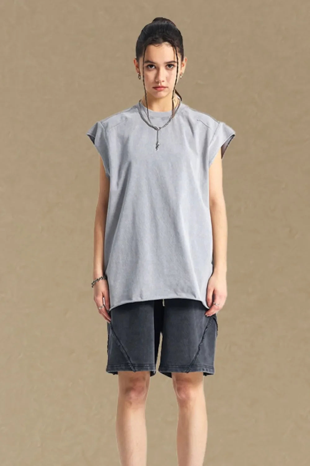 Men's Washed Round Neck Tank